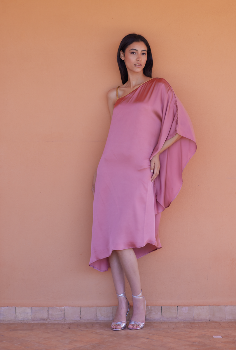 Salmon Aura Satin Long dress Salmon Aura Satin Long dress