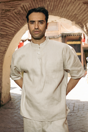 Beige Sidi Boubker Linen Shirt