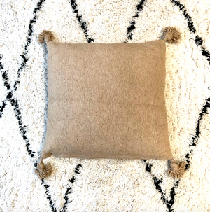 100% cotton hand woven cushion cover - Sand Beige