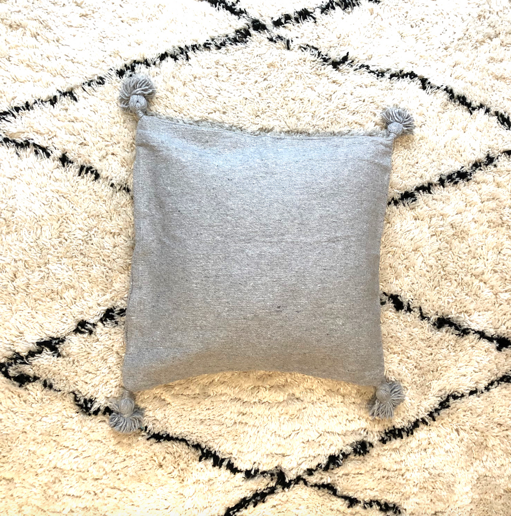 100% cotton hand woven cushion cover -  Light grey