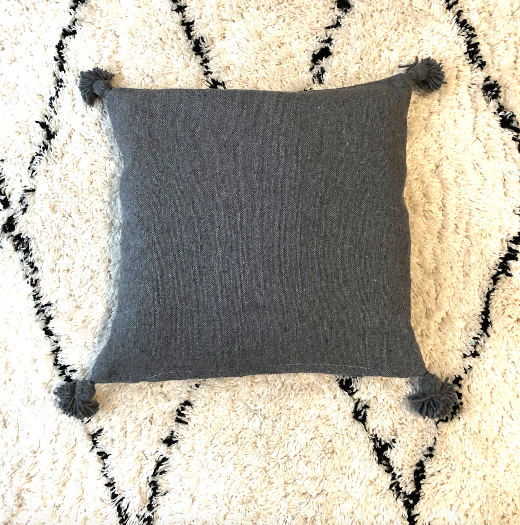 100% cotton hand woven cushion cover -  Dark grey