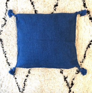 100% cotton hand woven cushion cover -  Bleu Majorelle